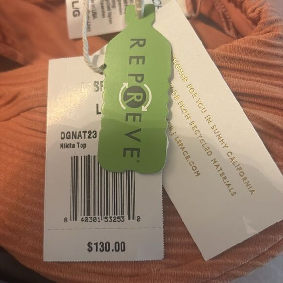 L*SPACE Eco Chic Repreve Sandy Bikini Nikita Tangerine Orange Large NWT $130 - Picture 6 of 6